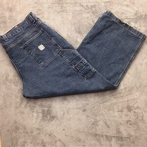 Faded Glory Vintage 90s wide Leg Carpenter Jeans Dark Wash Blue Denim Mens 40x30
